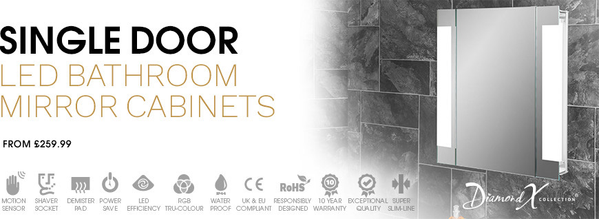 Single Door LED Bathroom Mirror Cabinets