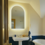 Arched Backlit Bathroom Mirror (Shaver)