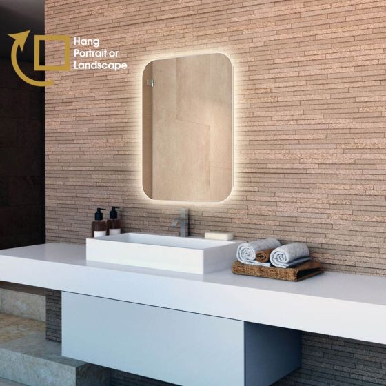 Tall Backlit Bathroom Mirror (Slim)