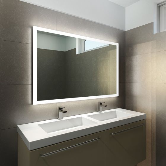 Halo Wide LED Light Bathroom Mirror (Slim)