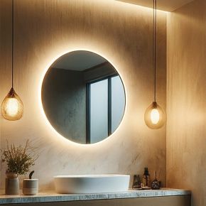 Round Backlit Bathroom Mirror (Shaver)
