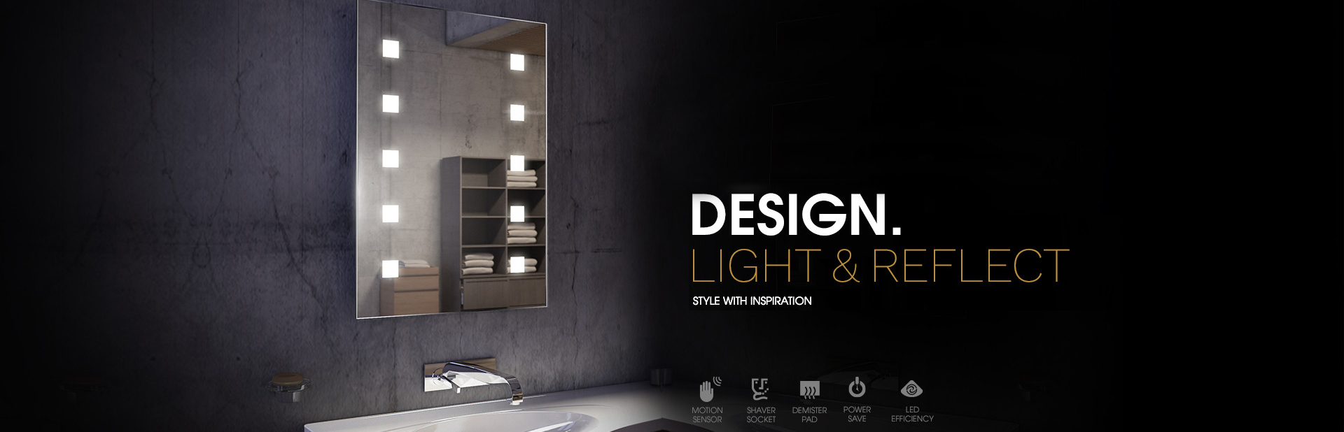 LED mirrors inspired by interior designers